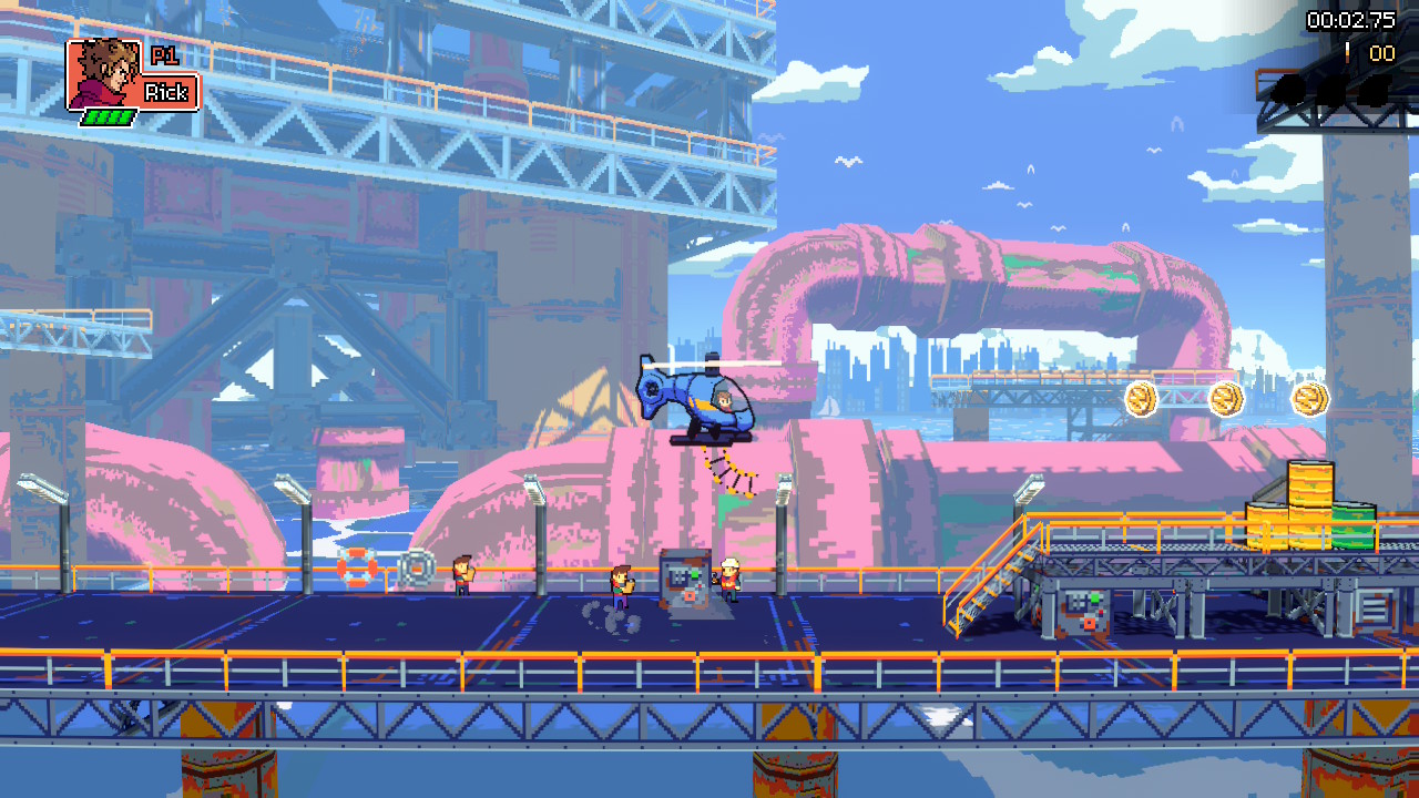 Choppa: Rescue Rivals - Rick ajelemassa kopterilla lautan yläpuolella