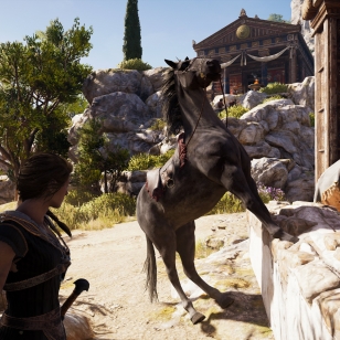 Assassin's Creed Odyssey hevosissa on jotain vikaa