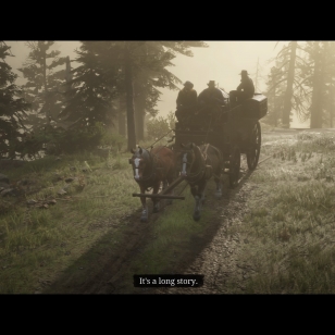 Red Dead Redemption 2 - Vankkurit utuisessä metsässä