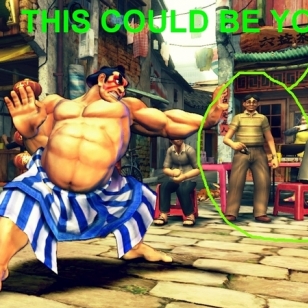 Taustahahmoksi Street Fighter IV:ään